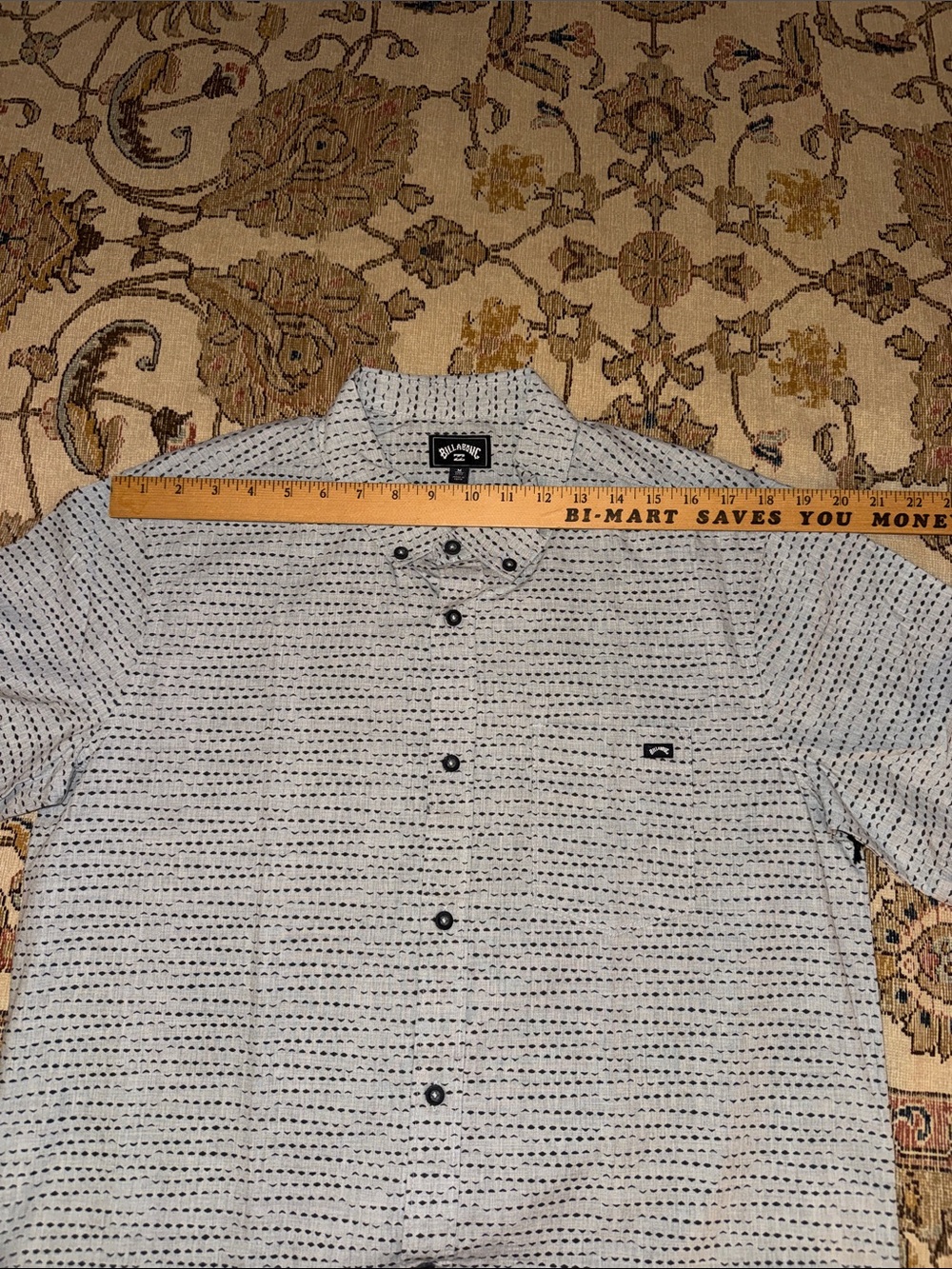 Billabong Men's Black and Gray Patterned Button Down Shirt - Picture 9 of 9